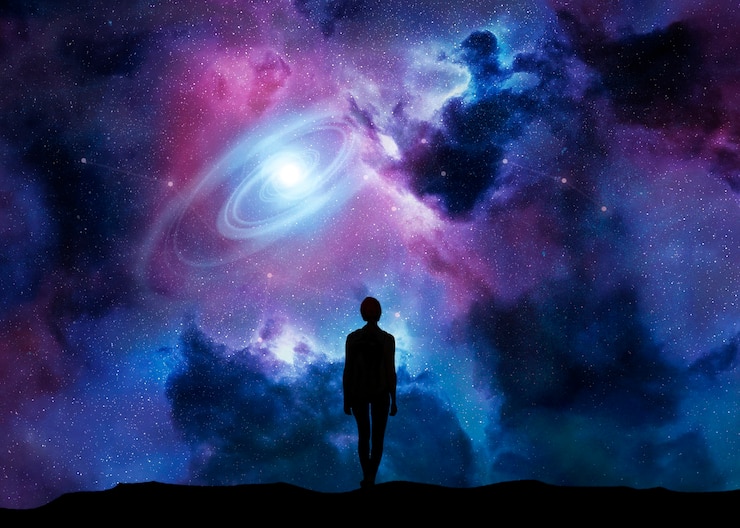 Foto gratuito composición de papel tapiz astral de fantasía