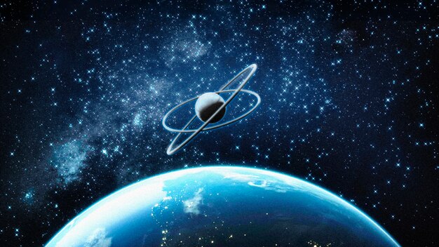 Composición de papeles pintados astrales con planetas