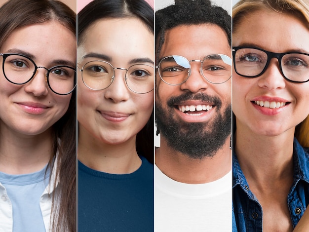 Foto gratuita composición de personas con gafas