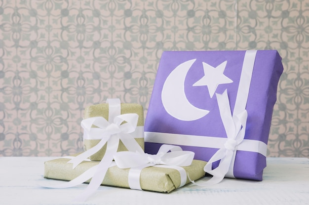 Composición de ramadán con regalos