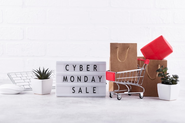 Composición de la vista frontal del cyber monday