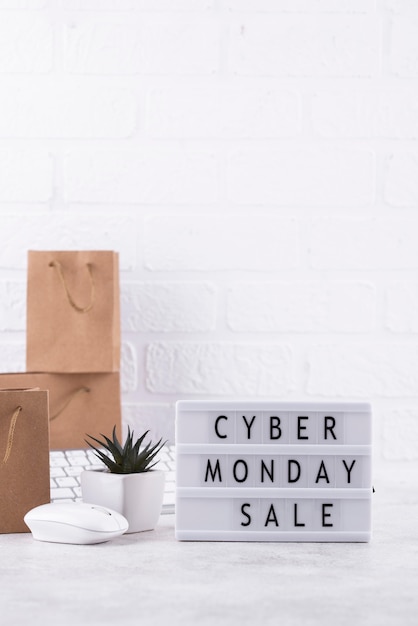 Composición de la vista frontal del cyber monday