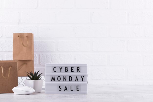 Composición de la vista frontal del cyber monday