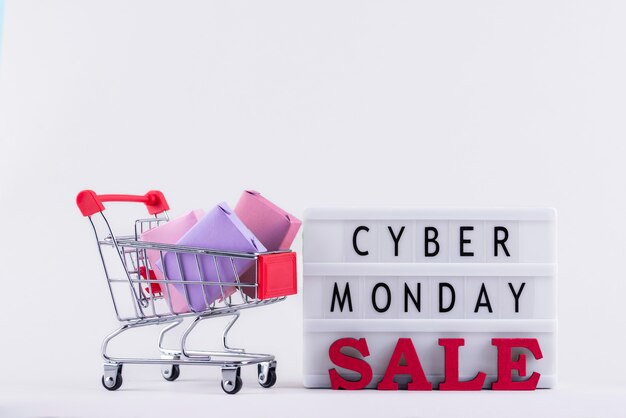 Composición de la vista frontal del cyber monday