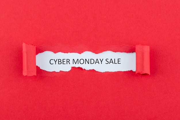 Composición de la vista superior del cyber monday