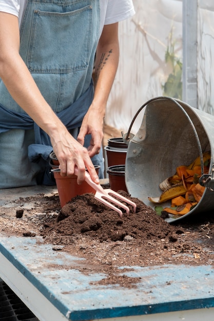 Compost concepto de naturaleza muerta