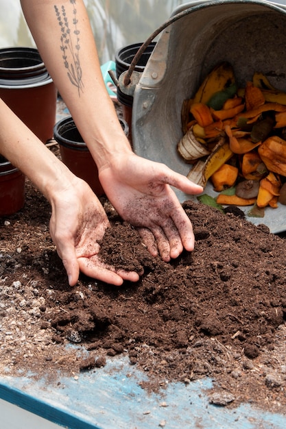 Compost concepto de naturaleza muerta