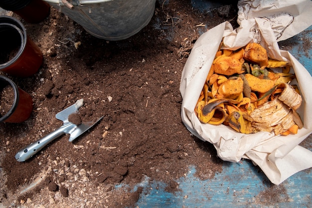 Compost concepto de naturaleza muerta