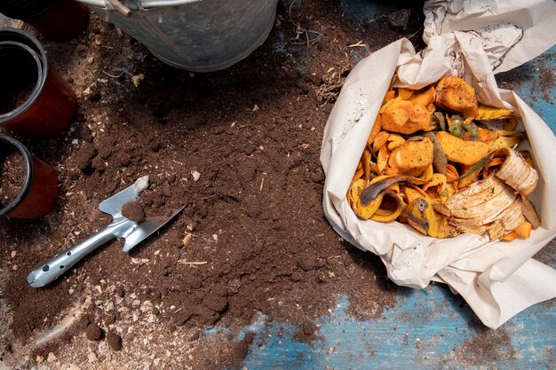 Compost concepto de naturaleza muerta