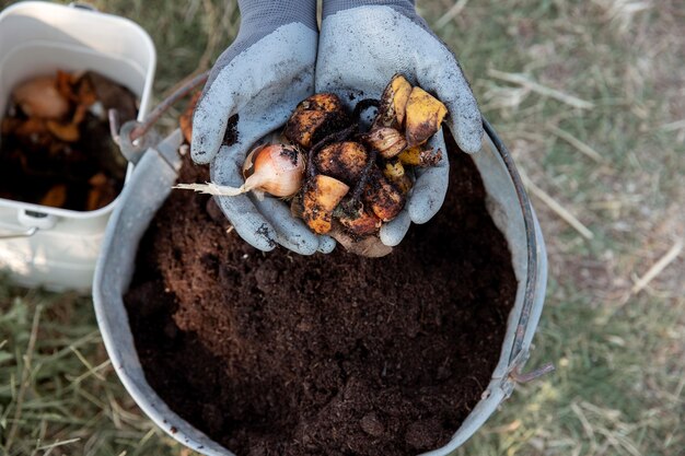 Compost concepto de naturaleza muerta