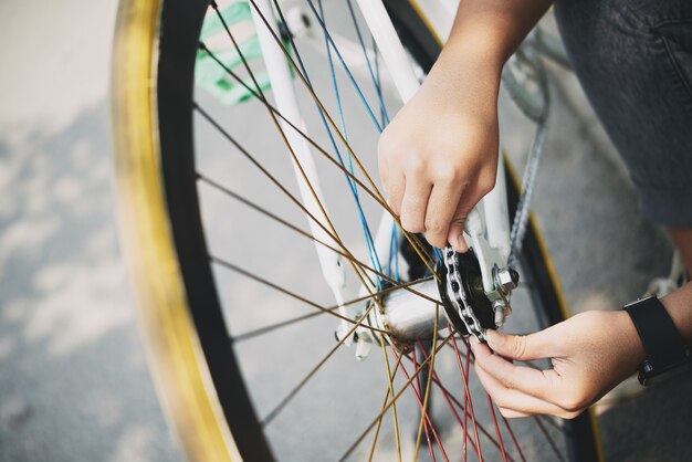 Comprobación de cadena de bicicleta