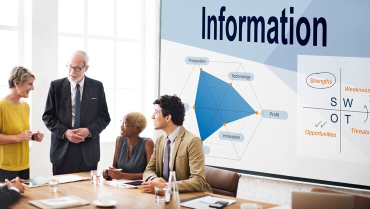 Foto gratuito comunicación de inteligencia empresarial de rendimiento de la información