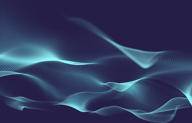 Comunicación de red de ondas de partículas futuristas 3D