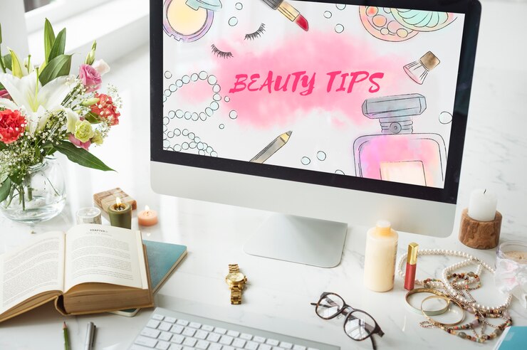 Foto gratuito concepto de accesorios de maquillaje de consejos de belleza