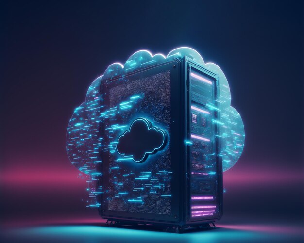 Concepto de almacenamiento de datos en la nube en línea Servidor digital en línea Cloudscape para negocios de red global Tecnología de infraestructura privada de computadora de respaldo de base de datos web