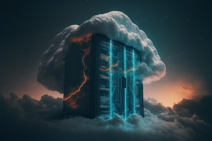 Foto gratuito concepto de almacenamiento de datos en la nube del servidor servicio en línea digital cloudscape para red global infraestructura informática de respaldo de base de datos web