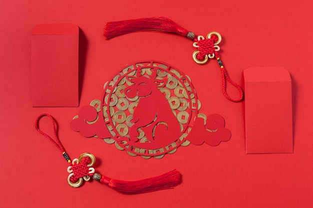 Concepto de año nuevo chino en estilo isométrico