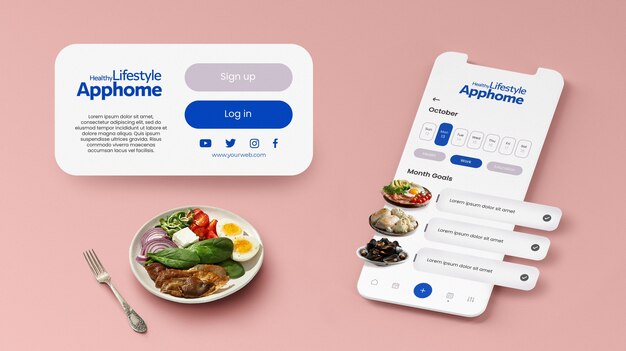 Concepto de aplicación de contador nutricional