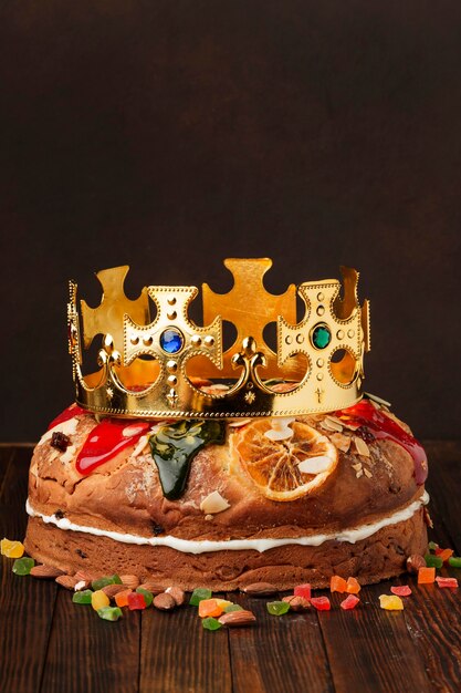 Concepto artístico de la torta de epifanía roscon de reyes