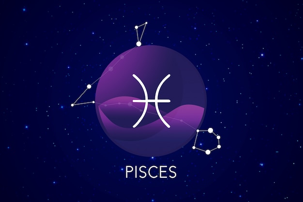 Foto gratuita concepto de astrología de signo y constelación de piscis