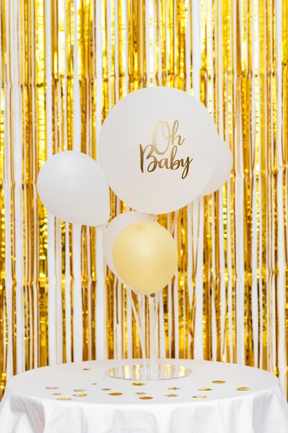 Concepto de baby shower con globos