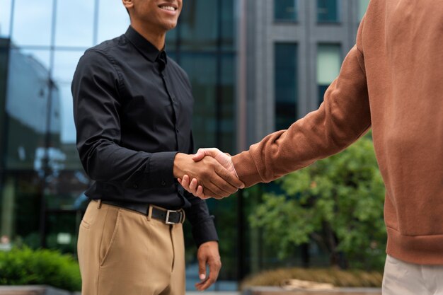 Concepto de banner de colegas de negocios con espacio de copia