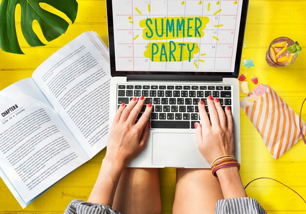 Concepto de banner de fiesta divertida de vacaciones de verano