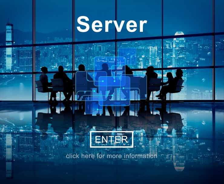 Foto gratuito concepto de base de datos en línea de tecnología de servidor