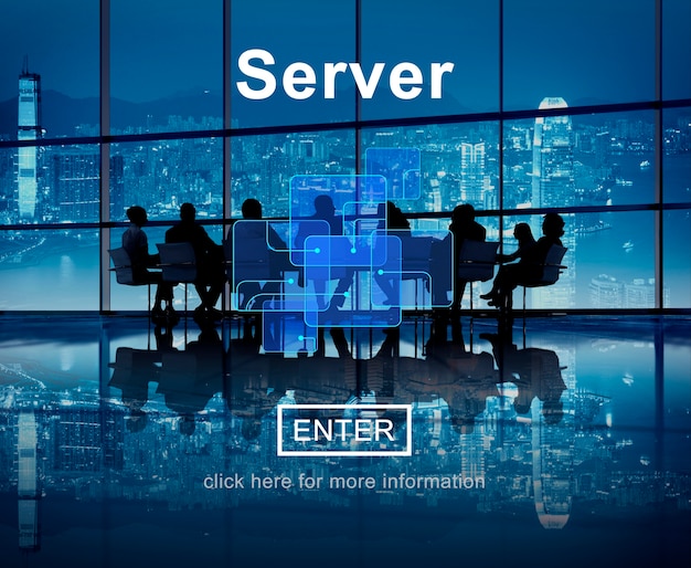 Concepto de base de datos en línea de tecnología de servidor