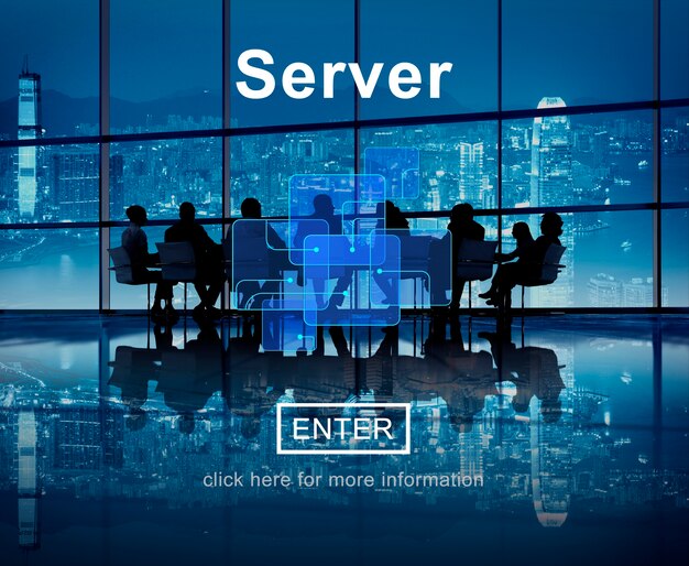 Concepto de base de datos en línea de tecnología de servidor