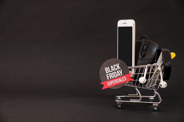 Concepto de black friday con espacio a la izquierda