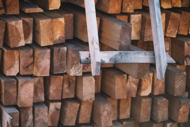 Concepto de carpintería con madera