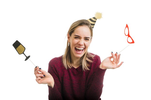 Foto gratuita concepto de celebración con mujer