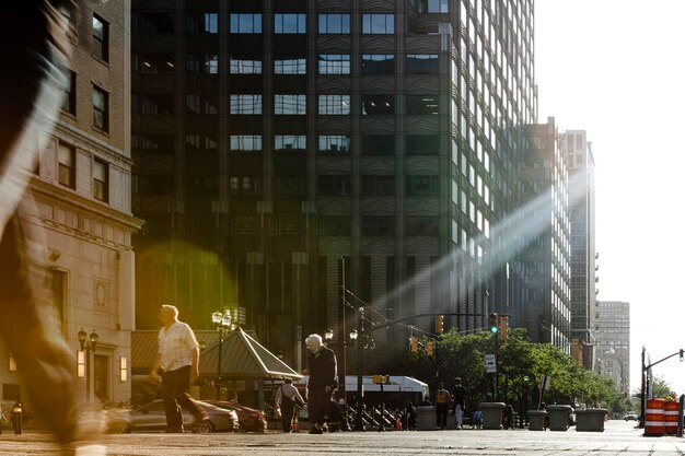 Concepto de censo fotografiado en una ciudad