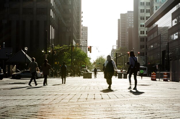 Concepto de censo fotografiado en una composición urbana