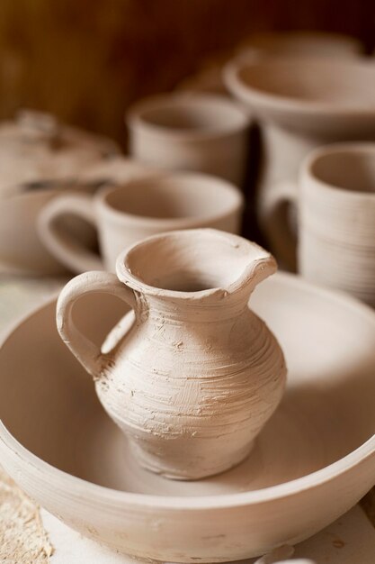 Concepto de cerámica de arte artesanal de cerámica