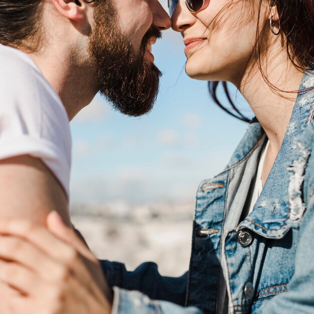 Concepto de cerca de pareja y verano