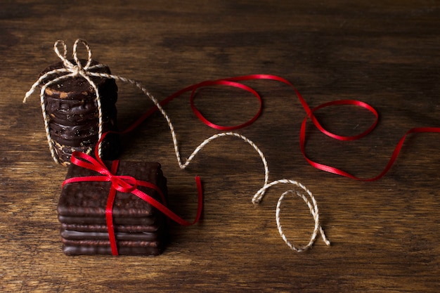 Concepto de chocolate y navidad