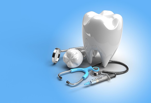 Concepto de Cirugía de Implantes Dentales Herramienta Pluma Creada Trazado de Recorte Incluido en JPEG Fácil de Componer