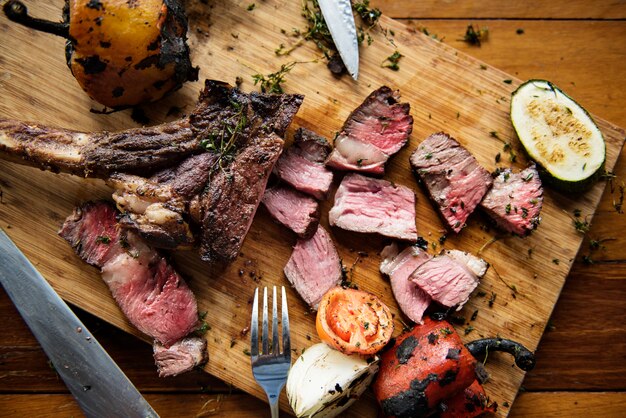 Concepto de cocina Cutted Beef Steak