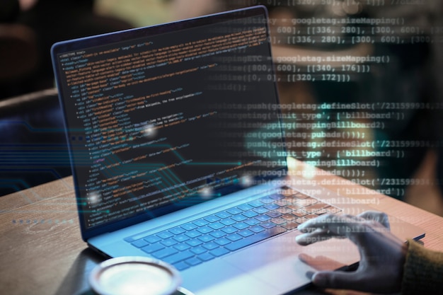 Concepto de collage de HTML y CSS con persona