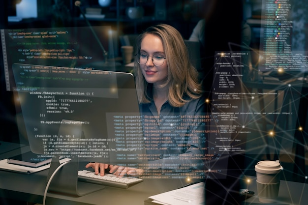 Concepto de collage de HTML y CSS con persona