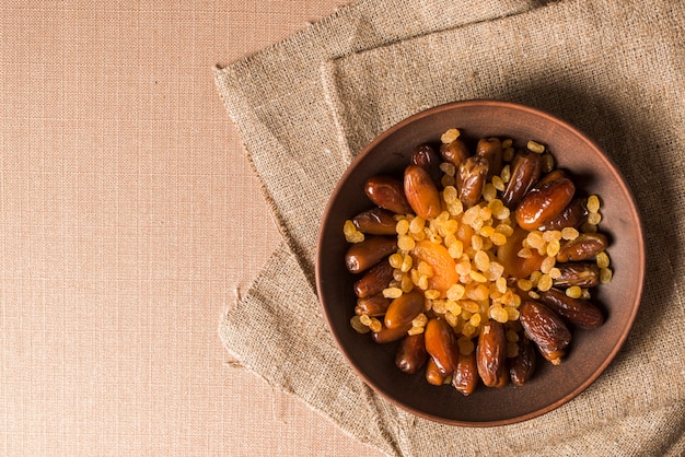 Concepto de comida arabe para ramadán