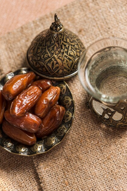 Concepto de comida arabe para ramadán