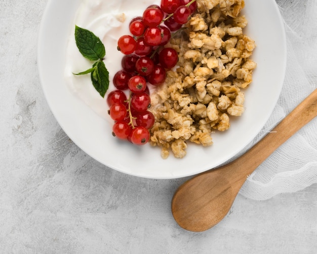 Concepto de comida sana de frutos secos y frutas