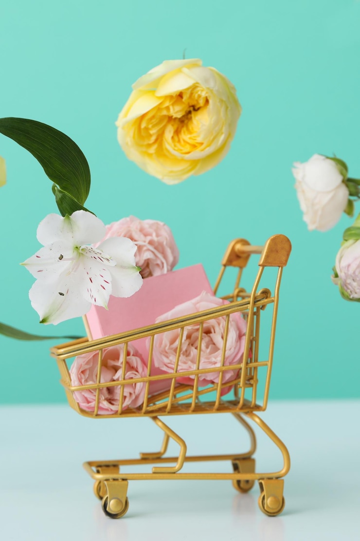Foto gratuito concepto de compras de primavera y venta de temporada.