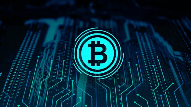 Concepto de criptomoneda con bitcoin