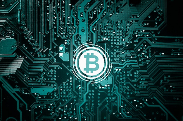 Concepto de criptomoneda con bitcoin