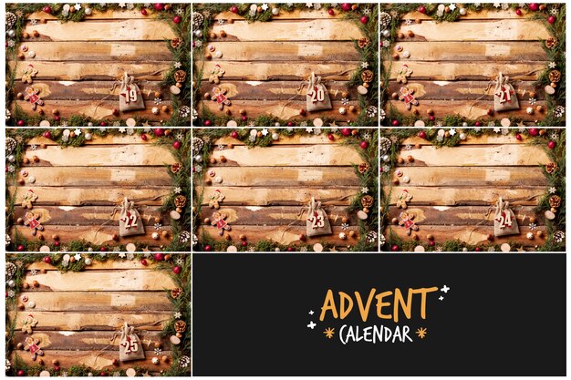 Concepto decorativo para calendario de adviento