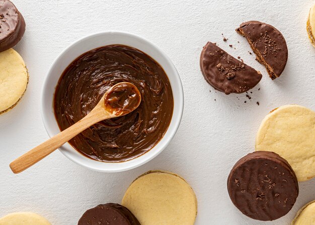 Concepto de deliciosas galletas alfajores